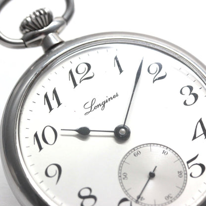 ロンジン / Longines / 懐中時計/蓋なし　サンレイ文字盤　アラビア /シルバーカラー / ヴィンテージ / longines-156　文字盤