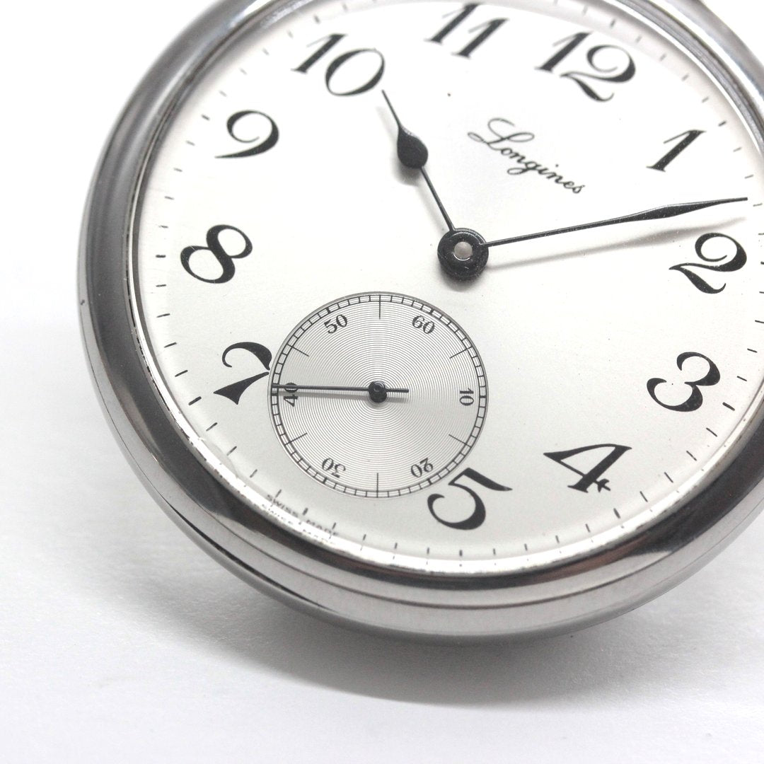 ロンジン / Longines / 懐中時計/蓋なし　サンレイ文字盤　アラビア /シルバーカラー / ヴィンテージ / longines-156　スモールセコンド