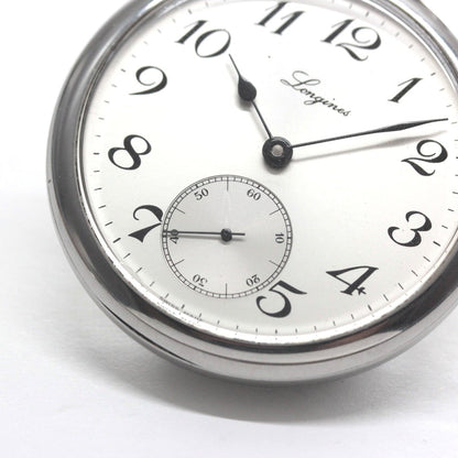 ロンジン / Longines / 懐中時計/蓋なし　サンレイ文字盤　アラビア /シルバーカラー / ヴィンテージ / longines-156　スモールセコンド