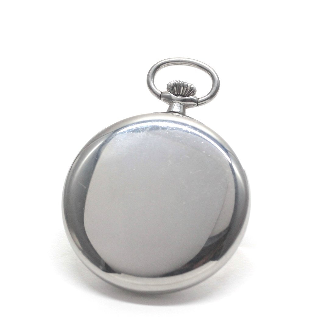 ロンジン / Longines / 懐中時計/蓋なし　サンレイ文字盤　アラビア /シルバーカラー / ヴィンテージ / longines-156　裏面