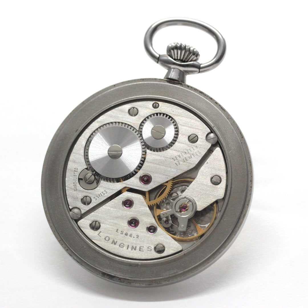 ロンジン / Longines / 懐中時計/蓋なし　サンレイ文字盤　アラビア /シルバーカラー / ヴィンテージ / longines-156　ムーブメント