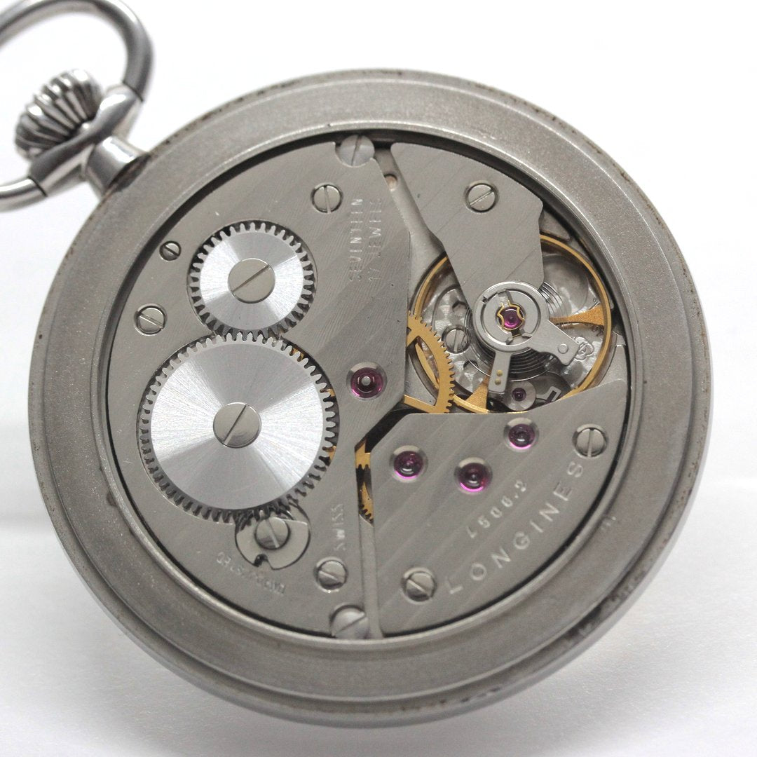 ロンジン / Longines / 懐中時計/蓋なし　サンレイ文字盤　アラビア /シルバーカラー / ヴィンテージ / longines-156　ムーブメント