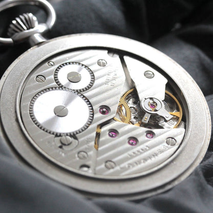 ロンジン / Longines / 懐中時計/蓋なし　サンレイ文字盤　アラビア /シルバーカラー / ヴィンテージ / longines-156　ムーブメント