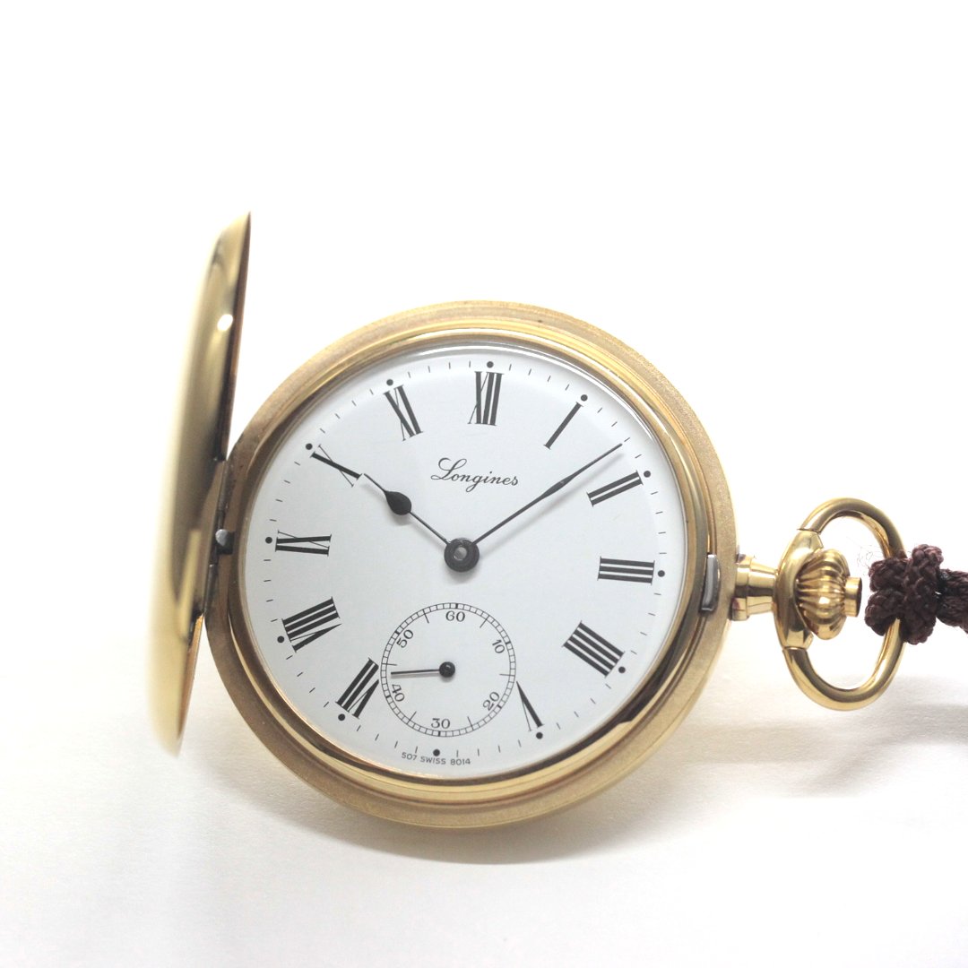ロンジン / Longines / ヴィンテージ / 懐中時計/ゴールドカラー / ハンターケース　ローマン数字/longines-157