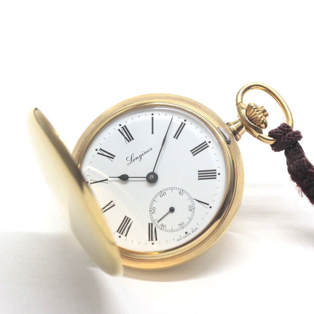 ロンジン / Longines / ヴィンテージ / 懐中時計/ゴールドカラー / ハンターケース　ローマン数字/longines-157