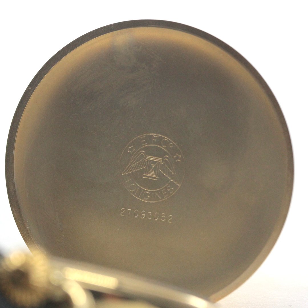 ロンジン / Longines / ヴィンテージ / 懐中時計/ゴールドカラー / ハンターケース　ローマン数字/longines-157　蓋の内側