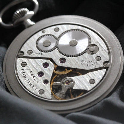 ロンジン / Longines / ヴィンテージ / 懐中時計/シルバーカラー / ハンターケース　ローマン数字/longines-158　ムーブメント