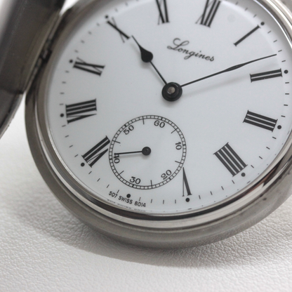 ロンジン / Longines / ヴィンテージ / 懐中時計/シルバーカラー /ハンターケース/ローマン数字/longines-162