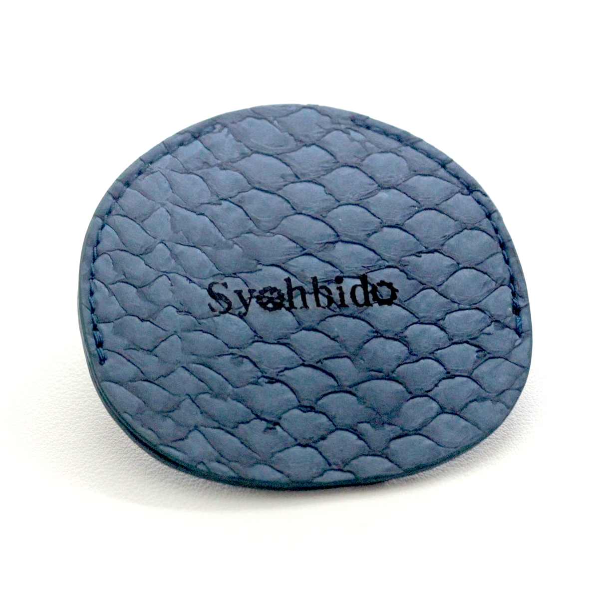 懐中時計専用革サック オリジナル 真鯛　 魚革 オーシャンブルー  s-leathercase-oceanblue-madai 正面