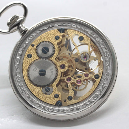 正美堂オリジナルウォッチ/懐中時計/リサイクルウォッチ/スケルトン/old6497pw-111