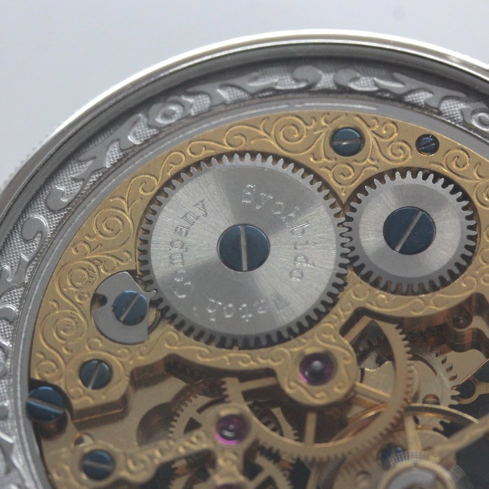 正美堂オリジナルウォッチ/懐中時計/リサイクルウォッチ/スケルトン/old6497pw-111