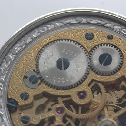 正美堂オリジナルウォッチ/懐中時計/リサイクルウォッチ/スケルトン/old6497pw-111