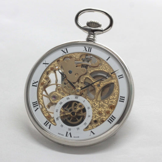 正美堂オリジナルウォッチ/懐中時計/リサイクルウォッチ/スケルトン/old6497pw-111