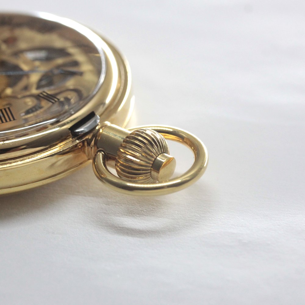 Shobido Original Pocket Watch / Gold-Colored Hunter Case / Swiss