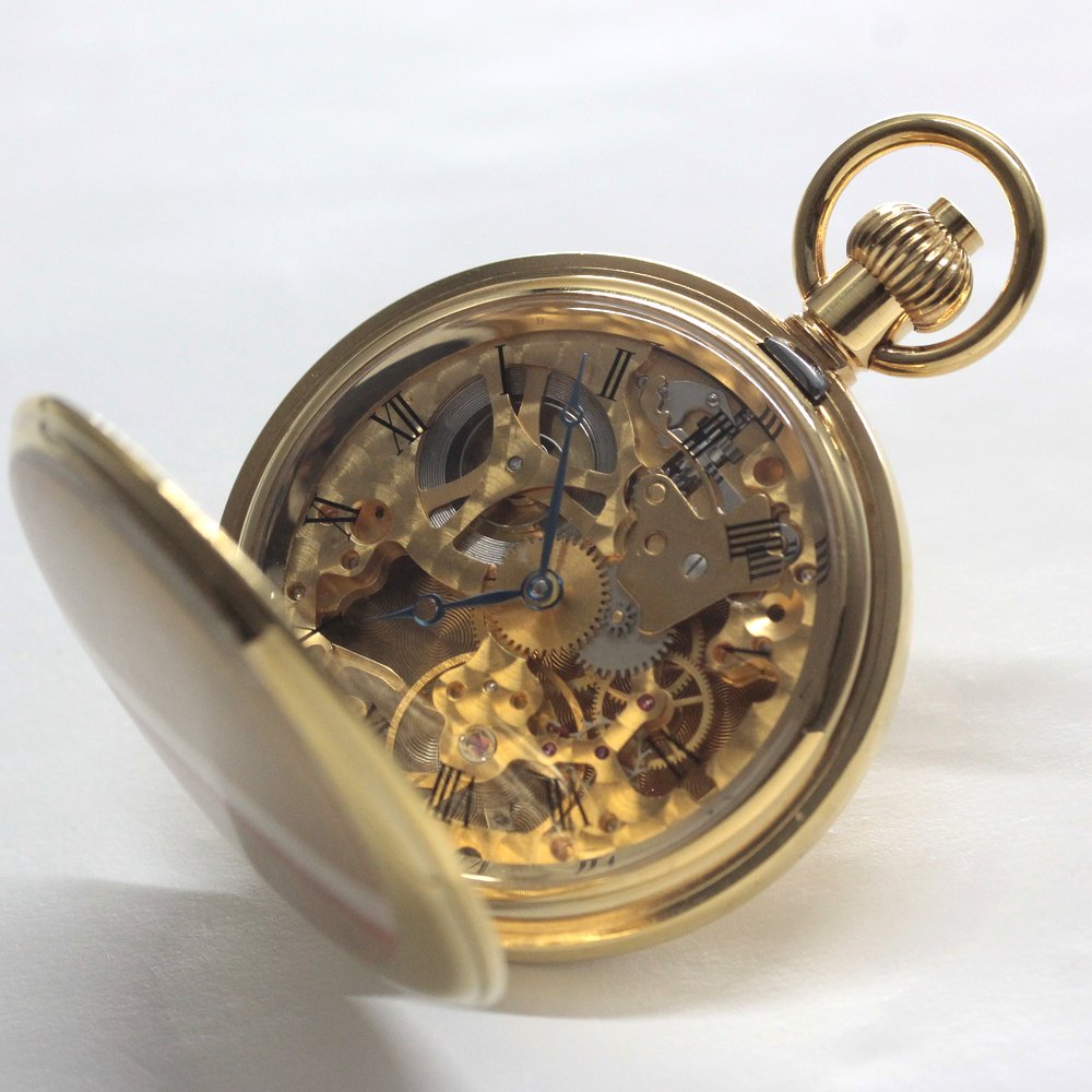 Shobido Original Pocket Watch / Gold-Colored Hunter Case / Swiss