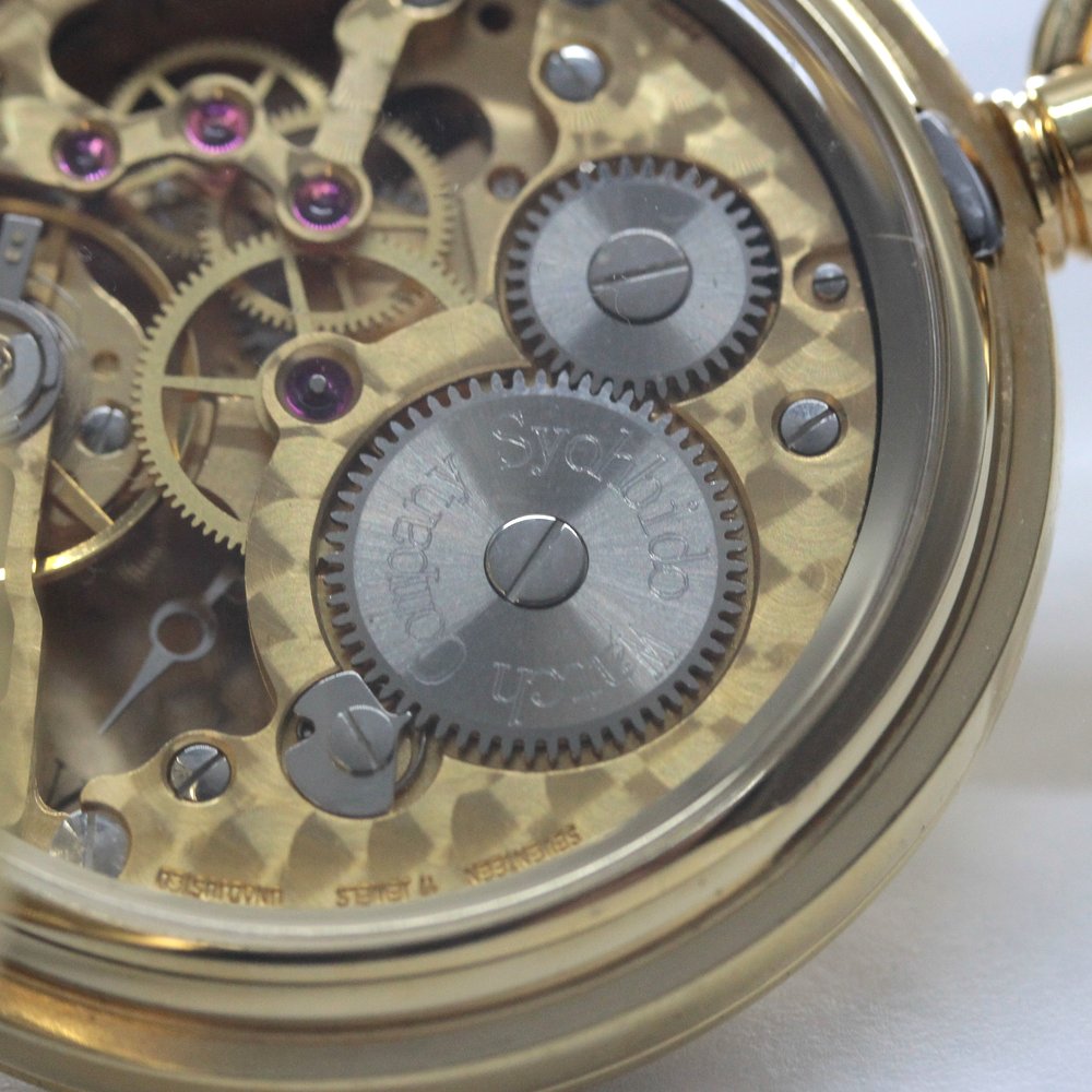 正美堂オリジナル懐中時計/ゴールドカラーハンターケース/スイス製オールドユニタス/old6498pw-112