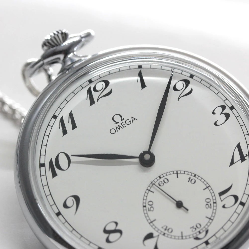 1980年製の絶版モデルのオメガ / OMEGA / ヴィンテージウォッチ / オープンフェイス懐中時計 アラビア数字/ 懐中時計 / omega-124