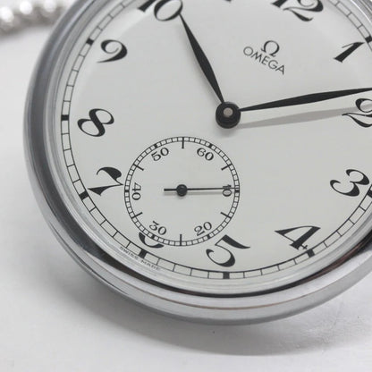 1980年製の絶版モデルのオメガ / OMEGA / ヴィンテージウォッチ / オープンフェイス懐中時計 アラビア数字/ 懐中時計 / omega-124