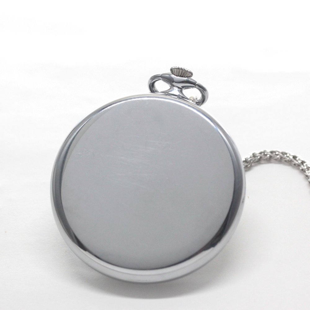 絶版モデルのオメガ / OMEGA / 1974年製 / ヴィンテージウォッチ / オープンフェイス懐中時計 / アラビア数字 / 純正チェーン付 / omega-127 刻印が可能です