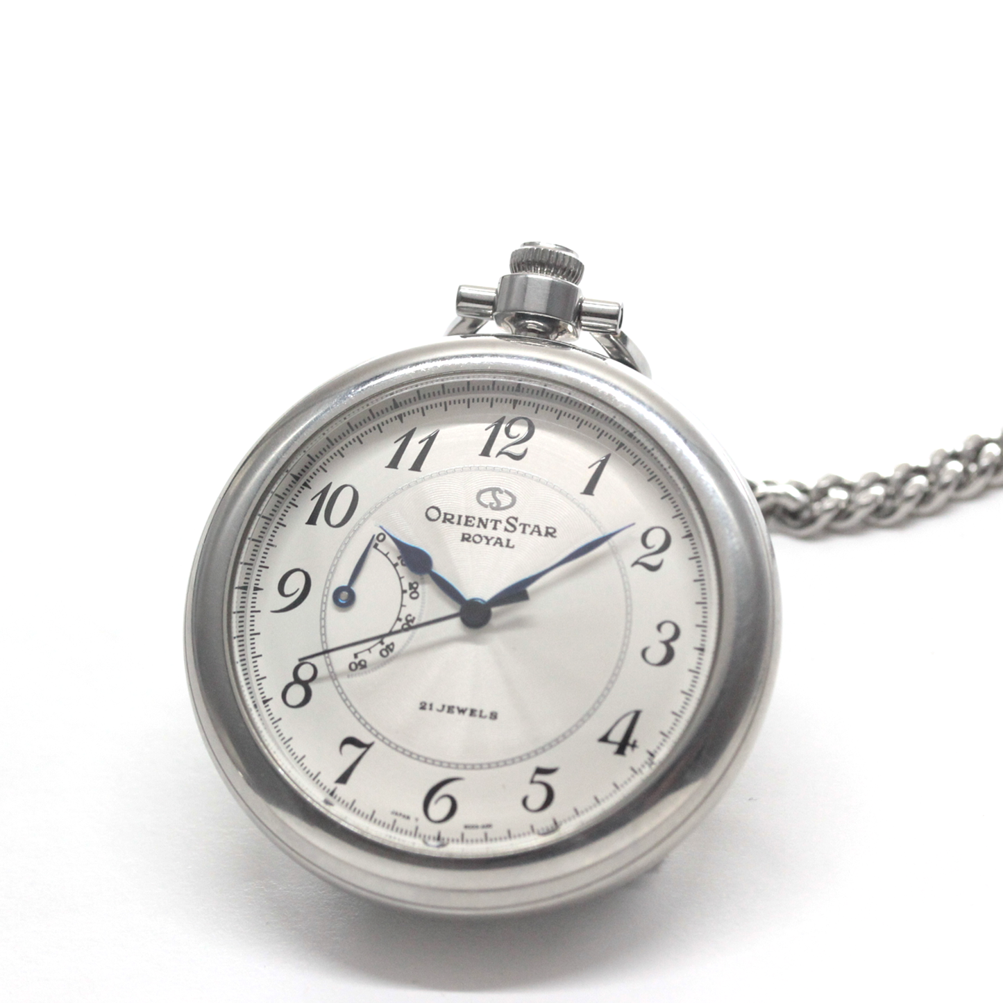 ゼンマイ巻き残量がひと目でわかるパワーリザーブインジケーター 絶版モデルのオリエントスターロイヤル（ORIENT STAR ROYAL）パワーリザーブインジケーター付懐中時計　orientstar-101