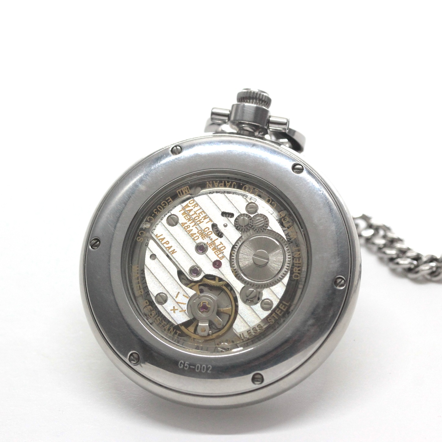 ゼンマイ巻き残量がひと目でわかるパワーリザーブインジケーター 絶版モデルのオリエントスターロイヤル（ORIENT STAR ROYAL）パワーリザーブインジケーター付懐中時計　orientstar-101