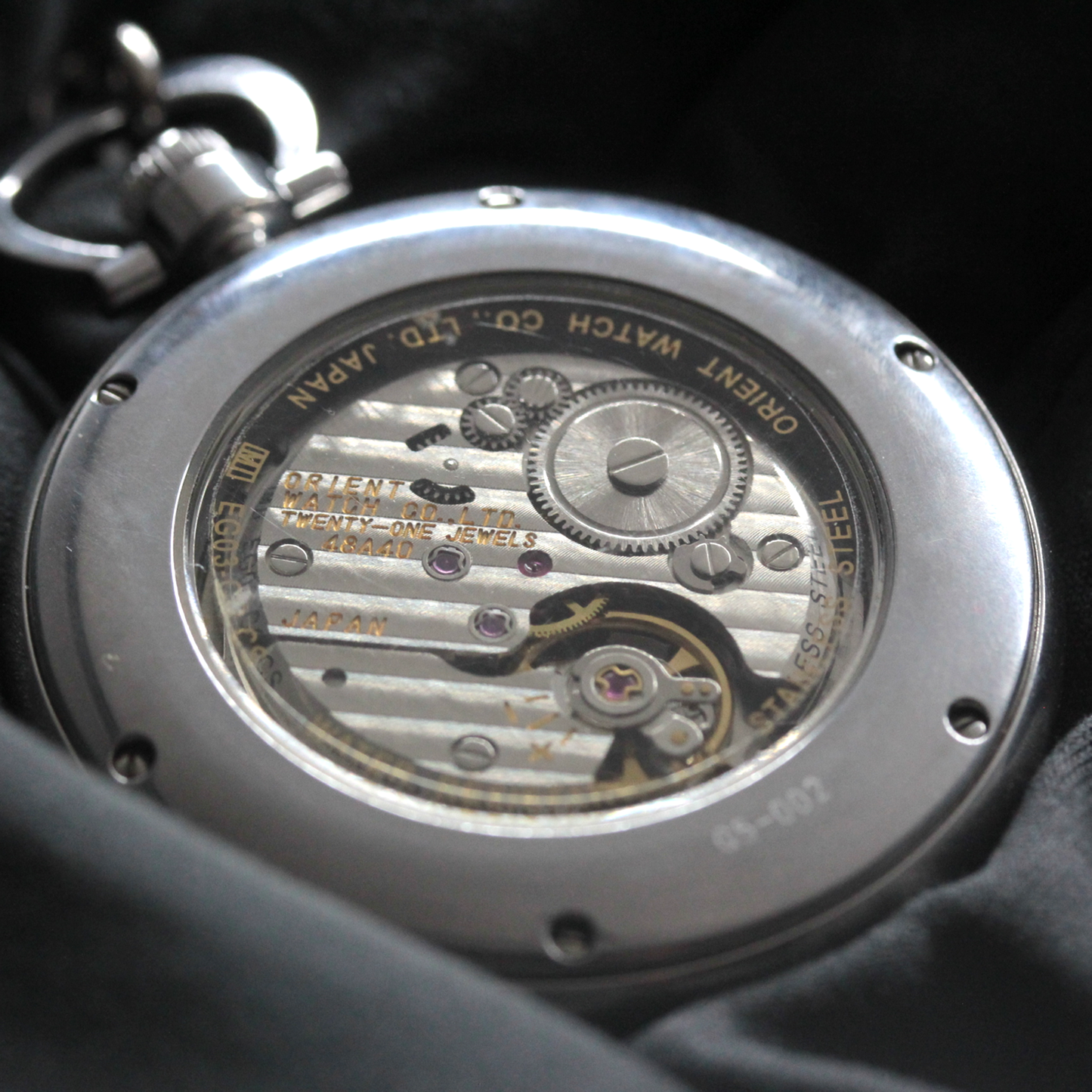 ゼンマイ巻き残量がひと目でわかるパワーリザーブインジケーター 絶版モデルのオリエントスターロイヤル（ORIENT STAR ROYAL）パワーリザーブインジケーター付懐中時計　orientstar-101