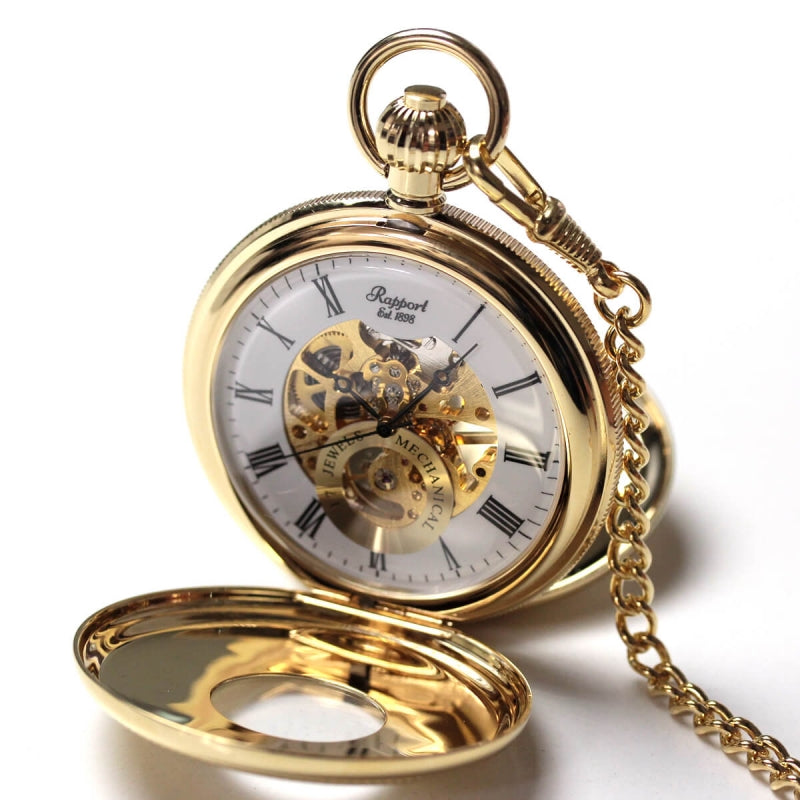 ラポート/Rapport/両開き スケルトンPW48 懐中時計