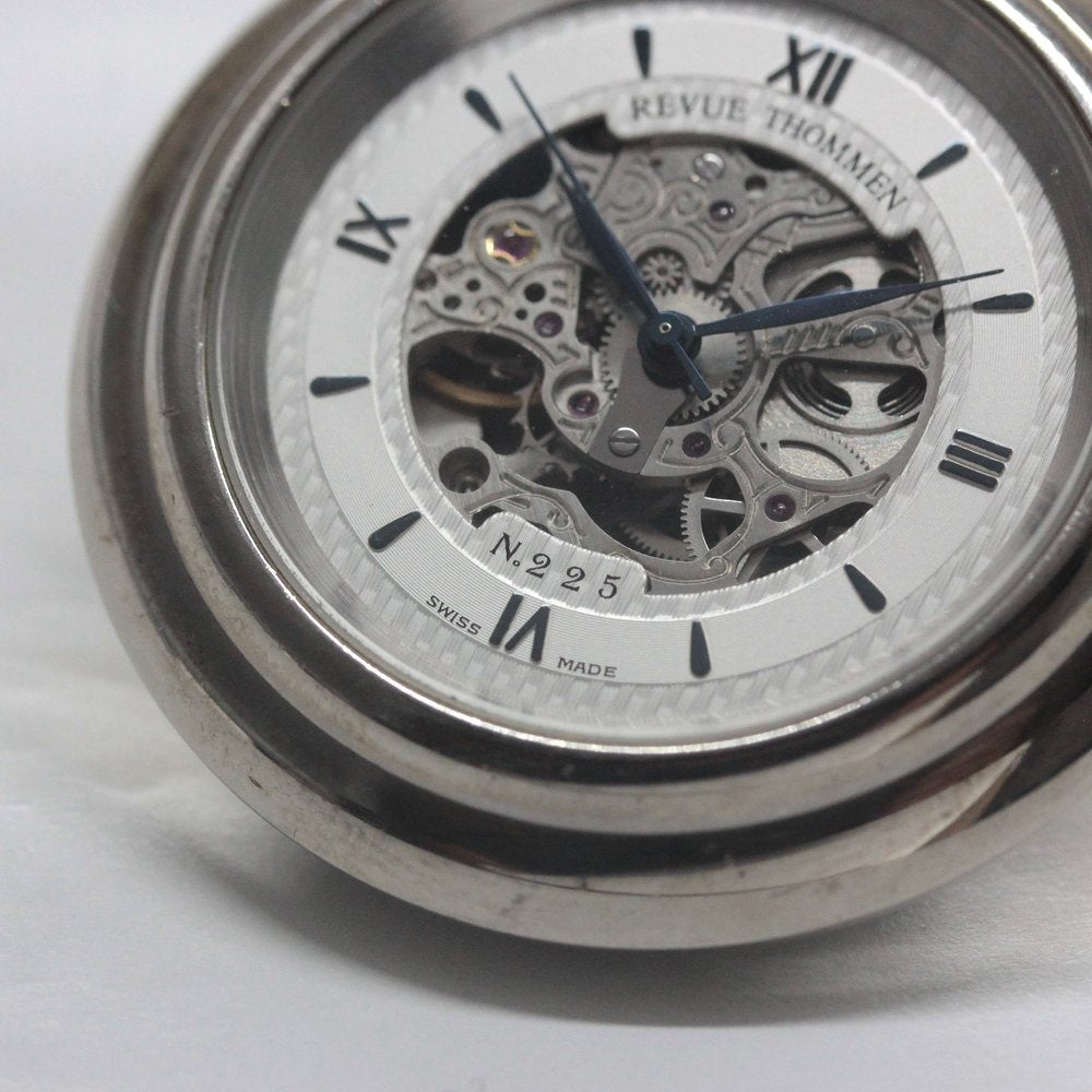 Revue Thommen pocket watch, skeleton, hand-wound, manufacture