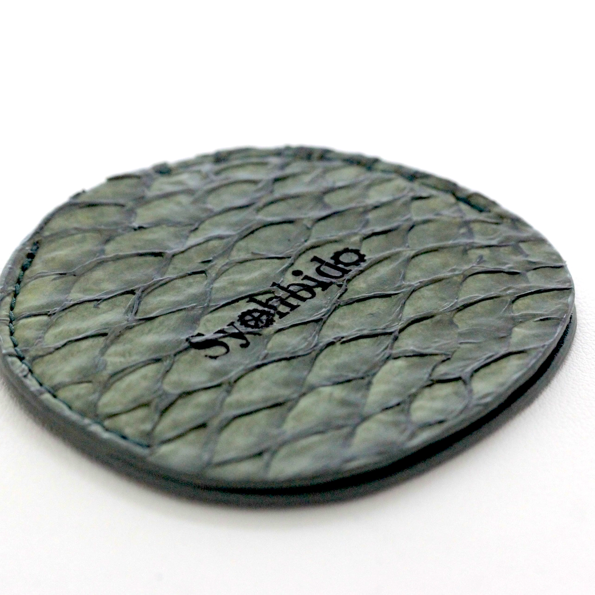懐中時計専用革サック オリジナル 真鯛　 魚革 シーグリーン  s-leathercase-seagreen-madai 