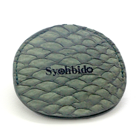 懐中時計専用革サック オリジナル 真鯛　 魚革 シーグリーン  s-leathercase-seagreen-madai 正面