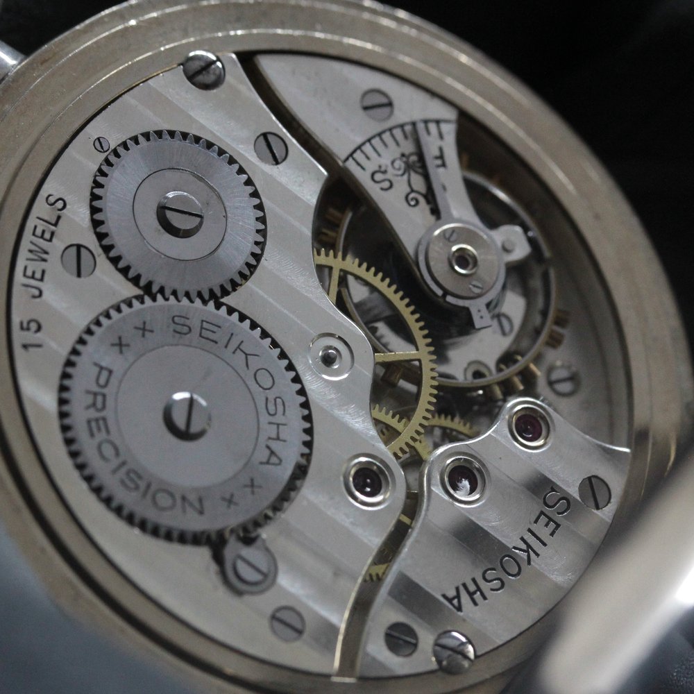値下　SEIKO 日本赤十字社 手巻き PRECISION チェーン付 15石 プレシジョン セイコー プレシジョン 懐中時計 青針 セコンドセッティング 15石 手巻