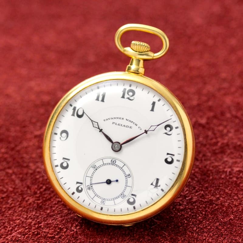 【Sold out】絶版モデルのタバン（TAVANNES）社製18k金無垢懐中時計