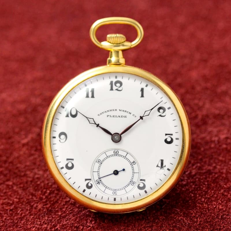 【Sold out】絶版モデルのタバン（TAVANNES）社製18k金無垢懐中時計