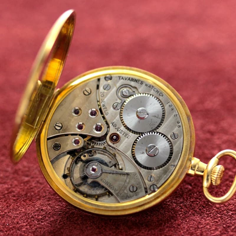 【Sold out】絶版モデルのタバン（TAVANNES）社製18k金無垢懐中時計