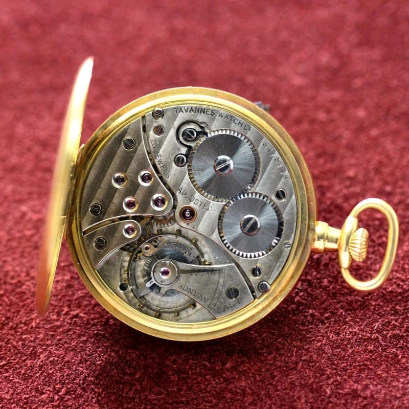 【Sold out】絶版モデルのタバン（TAVANNES）社製18k金無垢懐中時計