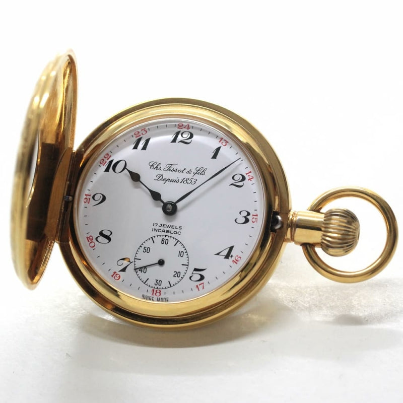 絶版モデルのティソ（TISSOT）　ハーフハンター懐中時計　tissot-1004