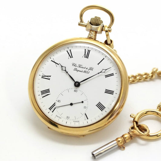 絶版モデルのティソ（TISSOT）　鍵巻き式懐中時計　tissot-1007