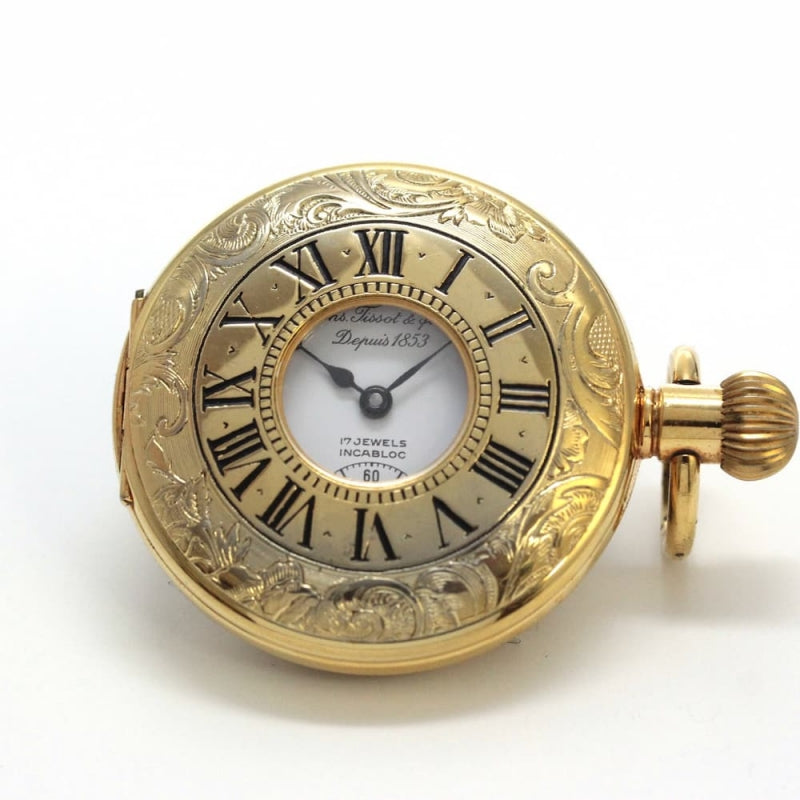 絶版モデルのティソ（TISSOT）　ハーフハンター懐中時計　tissot-1008