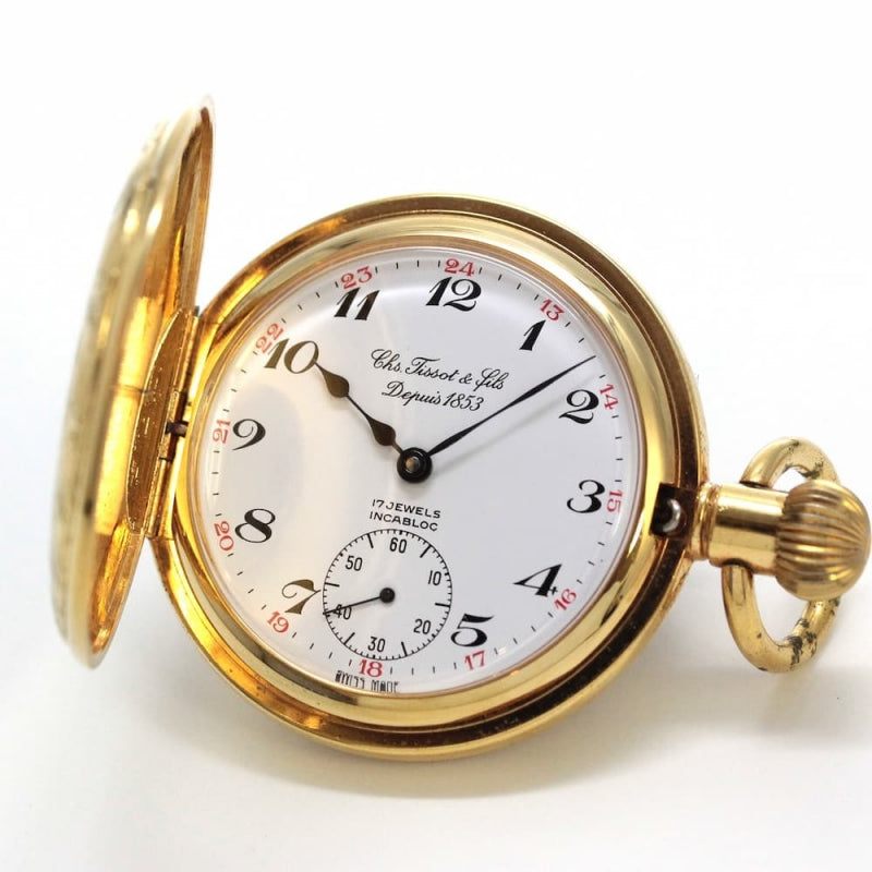 絶版モデルのティソ（TISSOT）　ハーフハンター懐中時計　tissot-1008