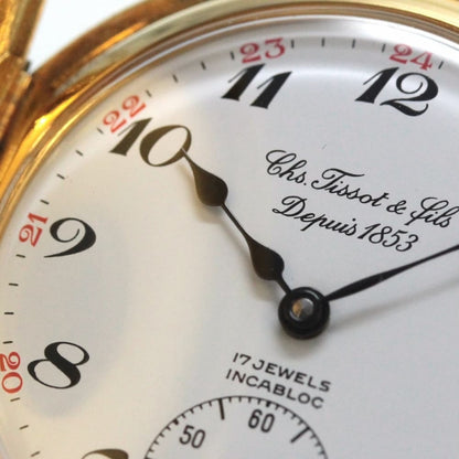 絶版モデルのティソ（TISSOT）　ハーフハンター懐中時計　tissot-1008