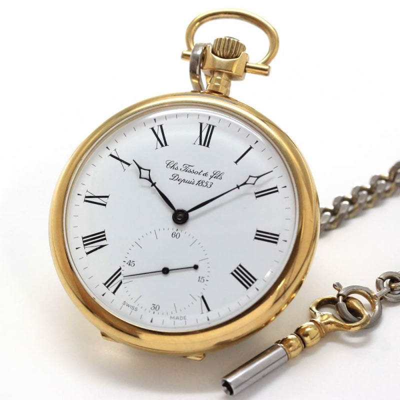 絶版モデルのティソ（TISSOT）　鍵巻き式懐中時計　tissot-1009