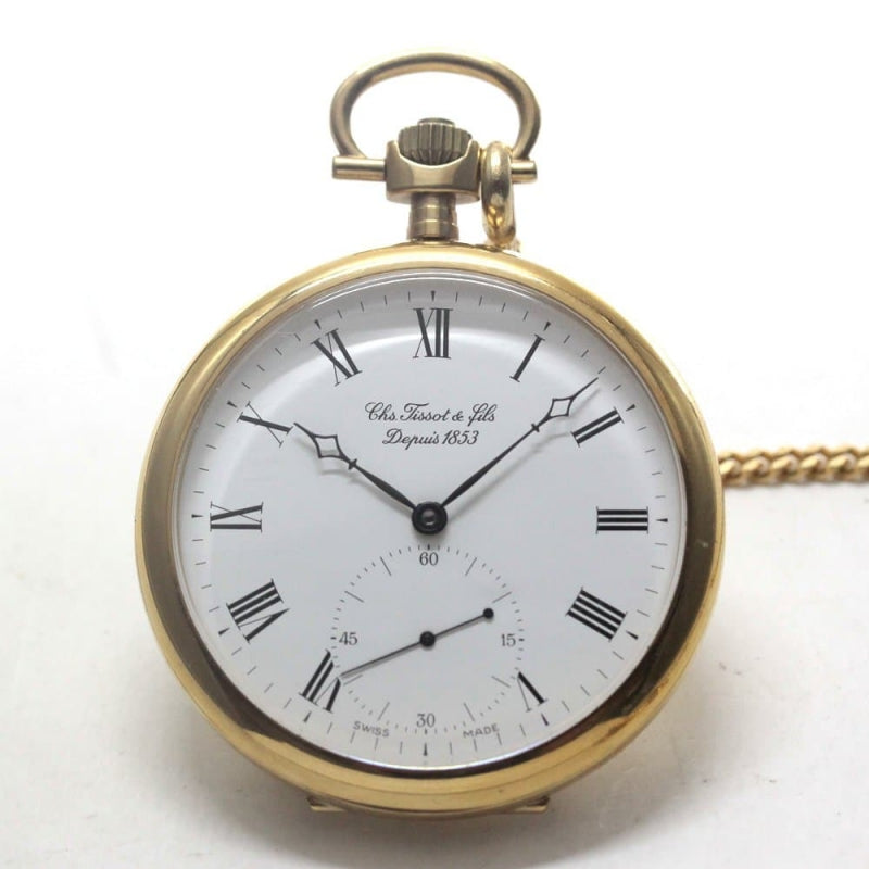 絶版モデルのティソ（TISSOT）　鍵巻き式懐中時計　tissot-1019