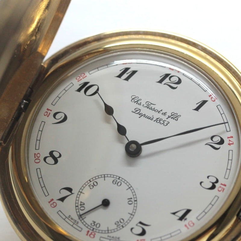 絶版モデルのティソ（TISSOT）　ハーフハンター懐中時計　tissot-1028