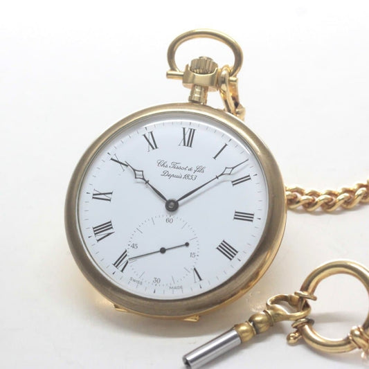 絶版モデルのティソ（TISSOT）　鍵巻き式懐中時計　tissot-1034