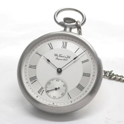 絶版モデルのティソ（TISSOT）/ ヴィンテージウォッチ / シルバーカラーオープンフェイス /ローマン数字/ 手巻き式 / 懐中時計 / tissot-1040