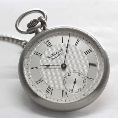 絶版モデルのティソ（TISSOT）/ ヴィンテージウォッチ / シルバーカラーオープンフェイス /ローマン数字/ 手巻き式 / 懐中時計 / tissot-1040