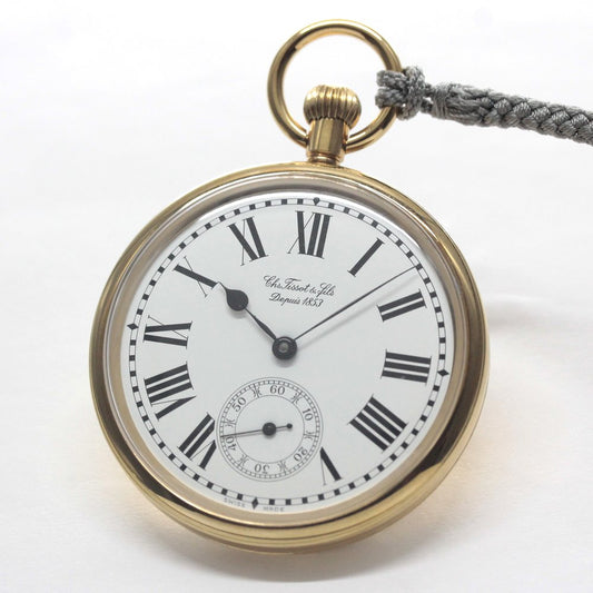 絶版モデルのティソ / TISSOT / ヴィンテージウォッチ / オープンフェイス / ローマン数字 / 手巻き式 / 懐中時計 / tissot-1046