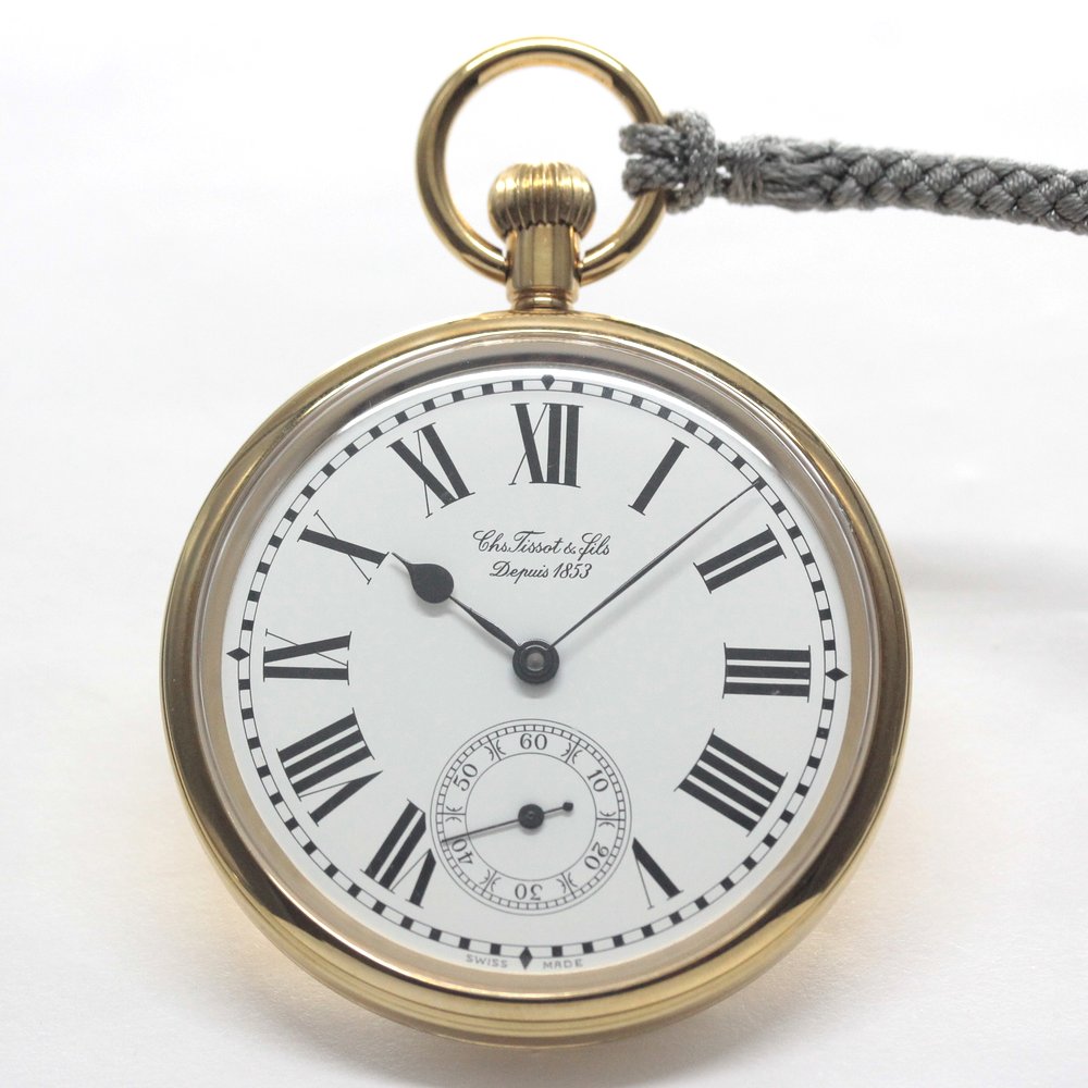 絶版モデルのティソ / TISSOT / ヴィンテージウォッチ / オープンフェイス / ローマン数字 / 手巻き式 / 懐中時計 / tissot-1046