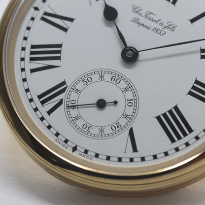 絶版モデルのティソ / TISSOT / ヴィンテージウォッチ / オープンフェイス / ローマン数字 / 手巻き式 / 懐中時計 / tissot-1046