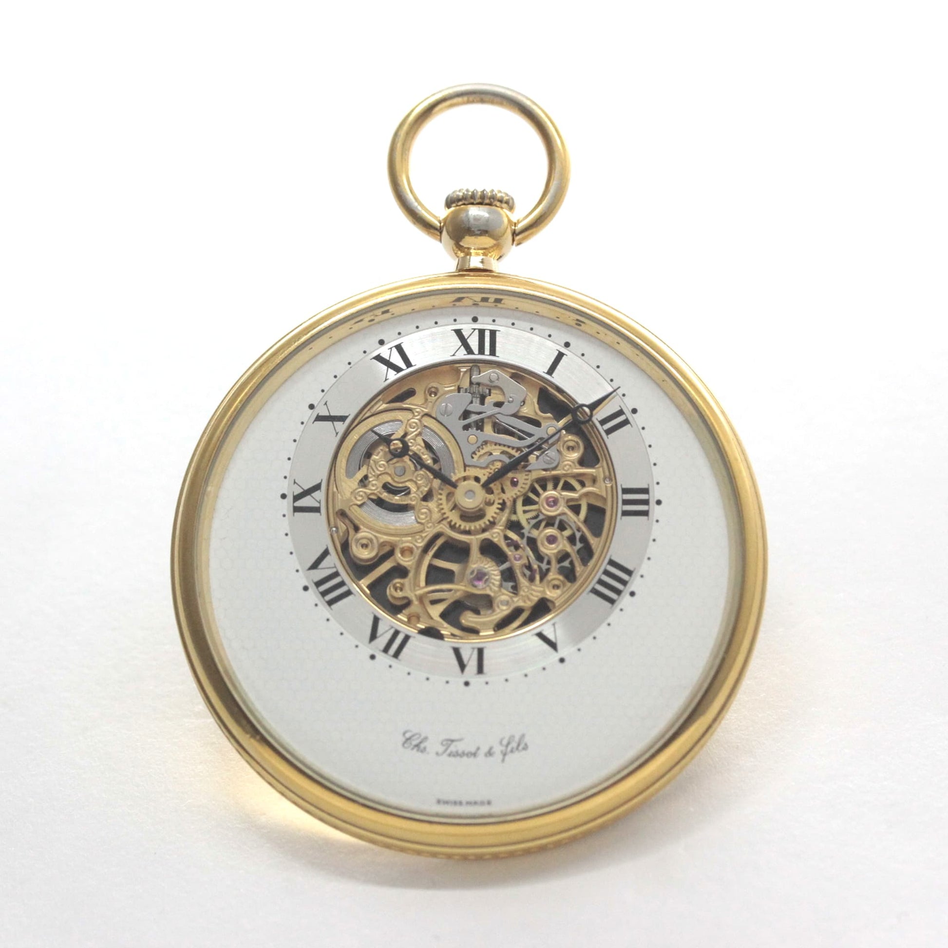 絶版モデルのティソ / TISSOT /ゴールドカラー/ スケルトン/薄型 / ヴィンテージ / tissot-1047　正面